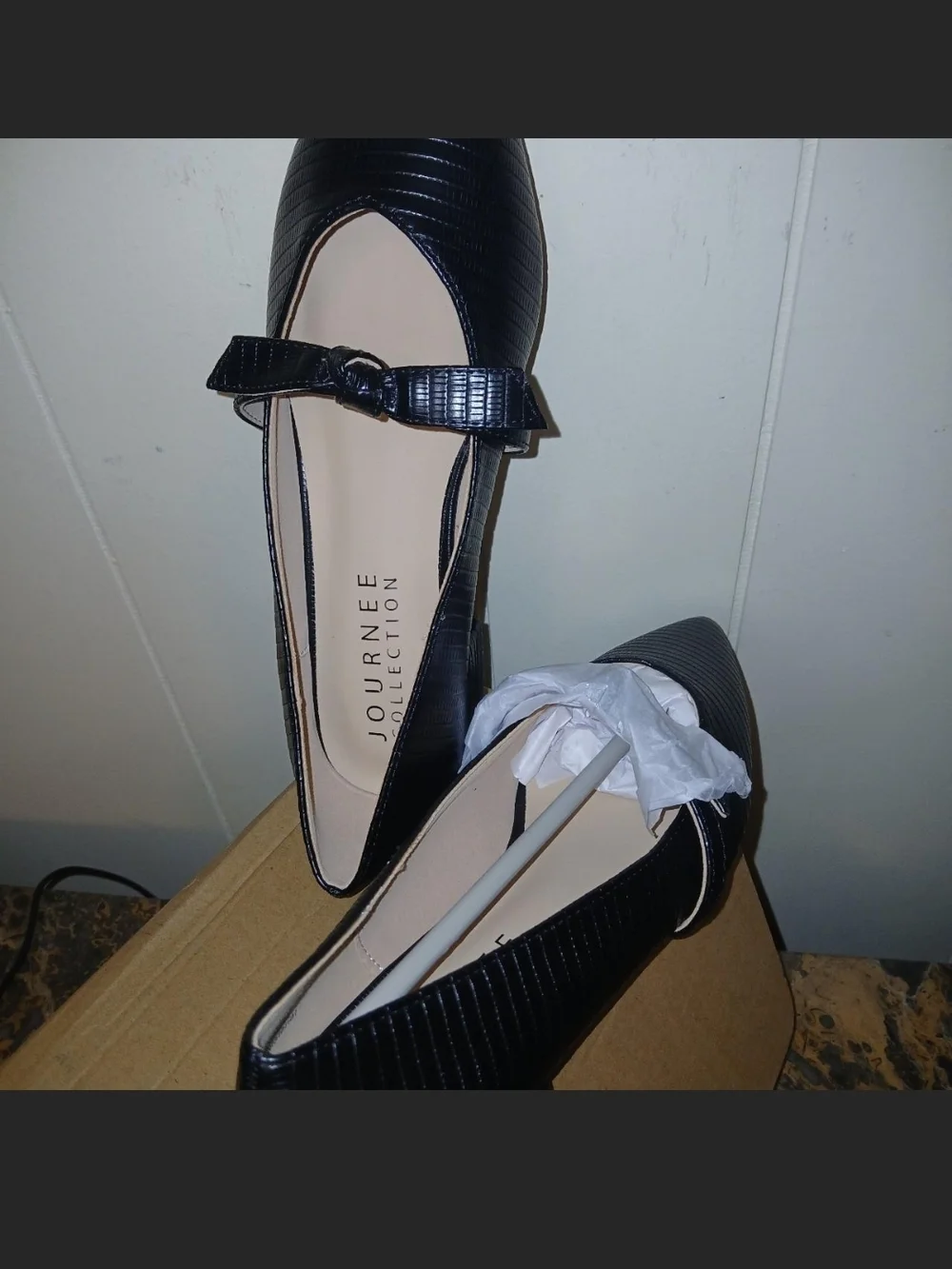 Pointed Toe Black Mary Jane Flats - Collection - Picture 3 of 3